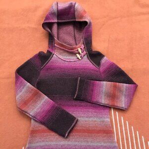 prAna Kirsten Sweater, Women's Small, Wool Blend Tunic Long Sleeve Hood